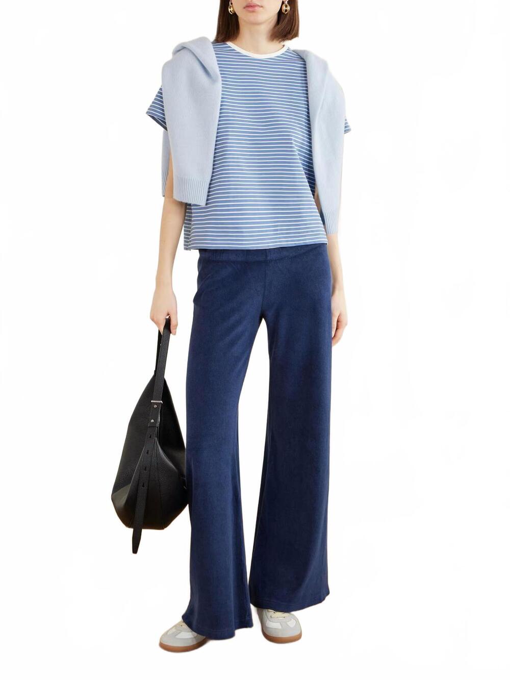 NEW SUZIE KONDI lito low-rise flare pants in navy